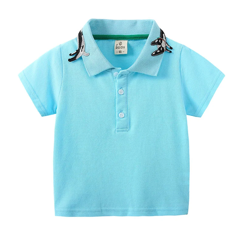 Cartoon Collar Summer Boys Polo Tshirts Cotton Quality Fabric Toddler Baby Tops Tees Children Jersey Kids Clothes