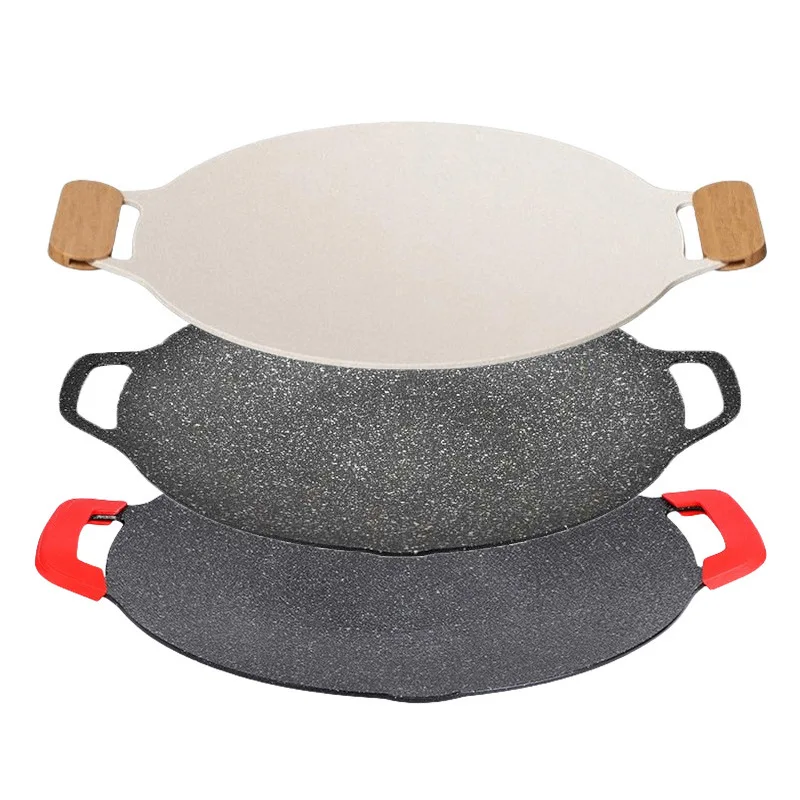 Outdoor Camping Grill Pan for Portable Gas Stove, Home Non-stick Aluminum Barbecue Plate