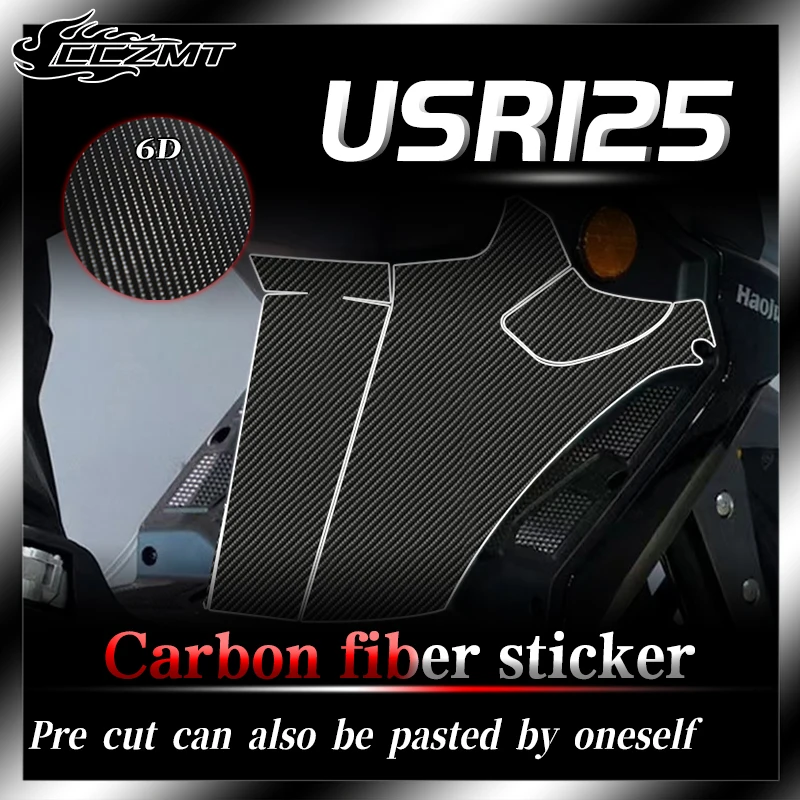 

For Haojue USR125 stickers 6D carbon fiber protective stickers car body film waterproof sunscreen modification accessories