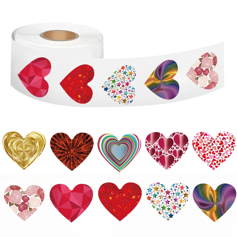 500 قطعة من ملصقات الحب اللامعة للدراجات النارية تخصيص حقيبة الكمبيوتر المحمول المعيشة والقهوة الكرتونية نمط صغير ملصق إبداعي ذاتي الصنع