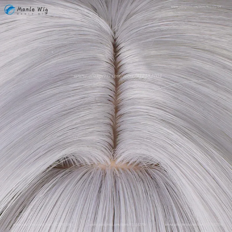 Anime Final Fantasy XIV FF14 Themis Cosplay Wig Long Silver Gray Heat Resistant Synthetic Hair Halloween Party Wigs + Wig Cap