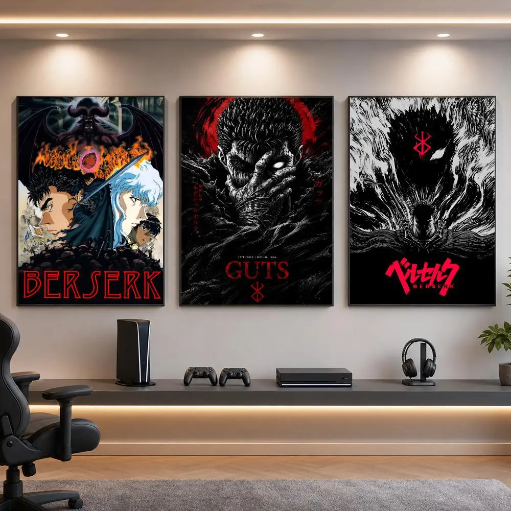 Manga B-Berserk Dark Fantasy Epic Poster HD Removable Wall Art Gift Bedroom Lounge Dorm Office Gaming Cafe Bars