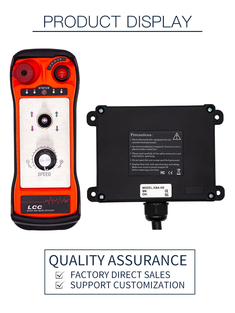 XDB100 XDB200 Mini Keyboard 4-Function AC DC 12V 24V Wireless Metal Industrial Hydraulic Valve Truck Crane Remote Control