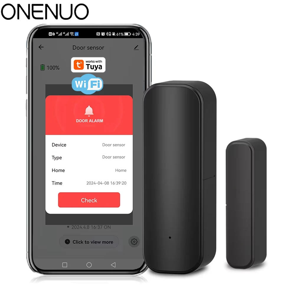 

Tuya smart WiFi Window Door Sensor With Battery Smart Home Security Alarm System Voice Control Via Alexa Google Home Smart