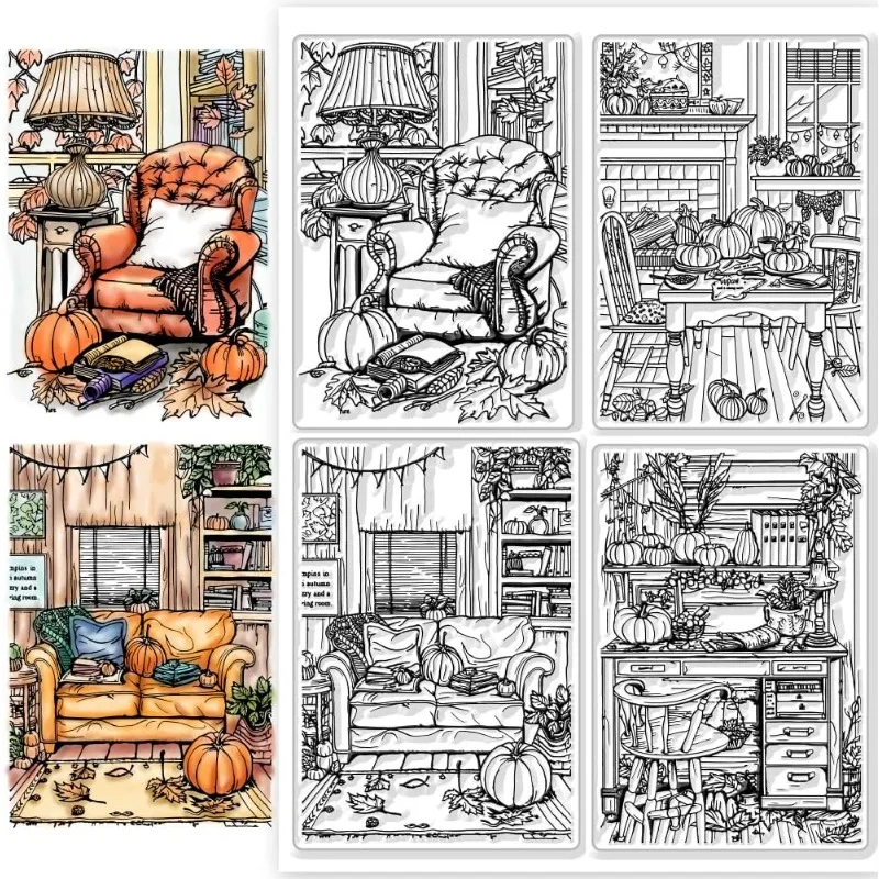 1 stücke Herbst Kürbis nach Hause Hintergrund klare Briefmarken fallen Blätter transparente Silikons tempel Siegel für DIY Scrapbooking-Karten machen