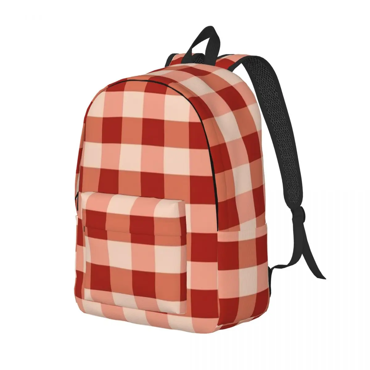 Mochila de tablero de ajedrez rojo para hombres y mujeres, mochila fresca para estudiantes, senderismo, viaje, bolsas de lona para computadora portátil al aire libre