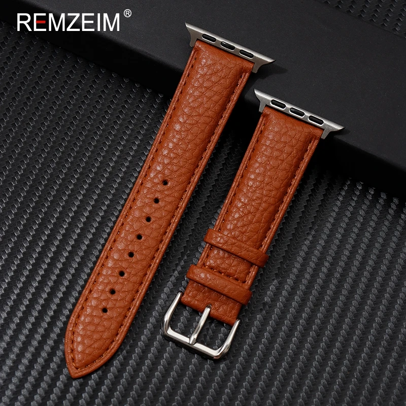 Leather Strap for Apple Watch Band 44mm 45mm 49mm 41mm 40mm Accessorie Wristband Correa Bracelet IWatch Series 5 6 SE 7 8 Ultra image 3