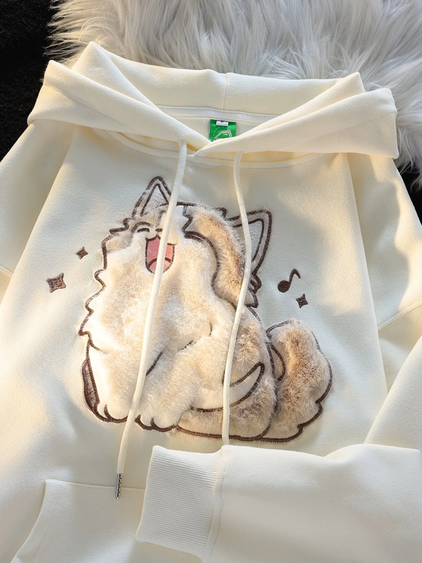 

Новая толстовка-худи с мультяшным принтом 2025 года, женская, осенняя, свободного кроя, для старшеклассниц, студенток колледжей и девочек