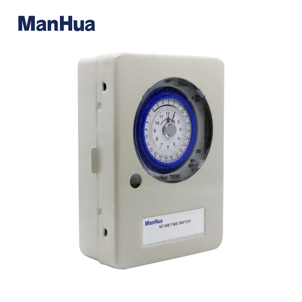 ManHua 100-240VAC 15A MT388 Work Outdoor Waterproof And Collision Proof Din Rail Mechanical Mounting Timer Switch