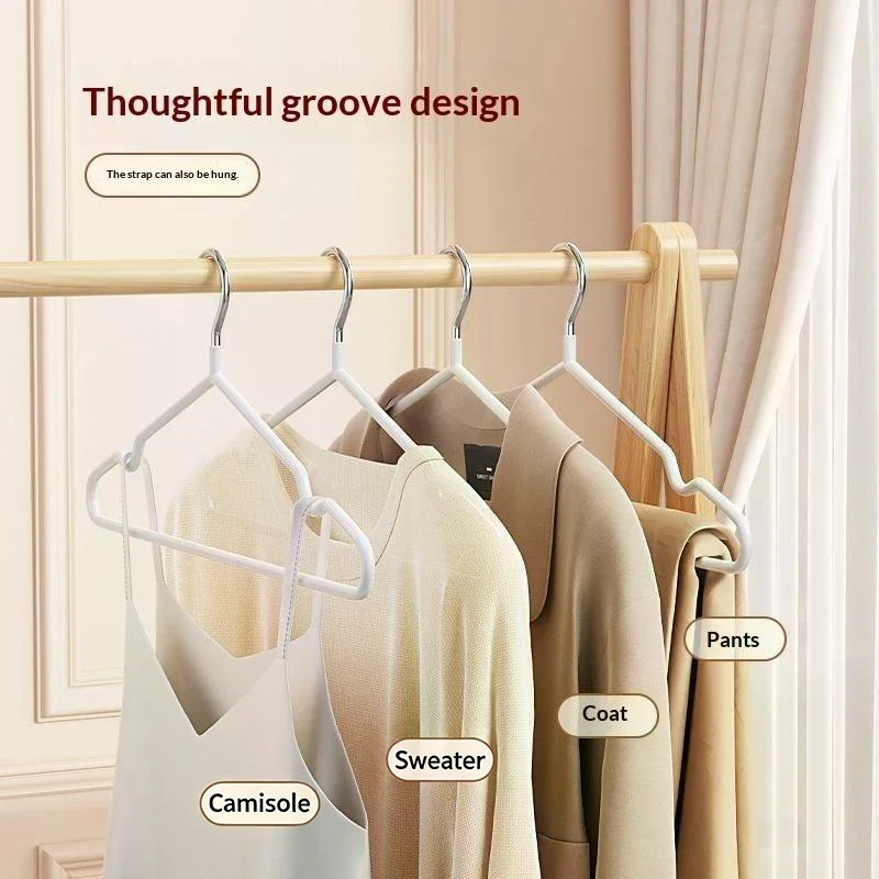 3 Pack Traceless No-slip Metal Clothes Hangers Sturdy Durable Clothing Racks for Closet Wardrobe Organization Laundry Home Use