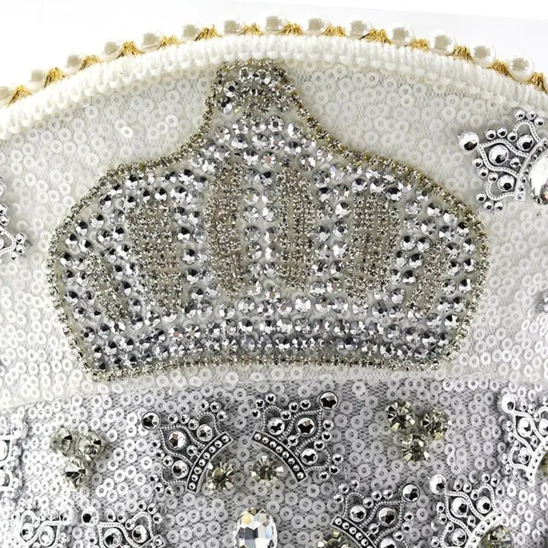 652F Sparkling Hat Masquerades Party Rhinestones Crown Hat Lady Marine Hat for Formal