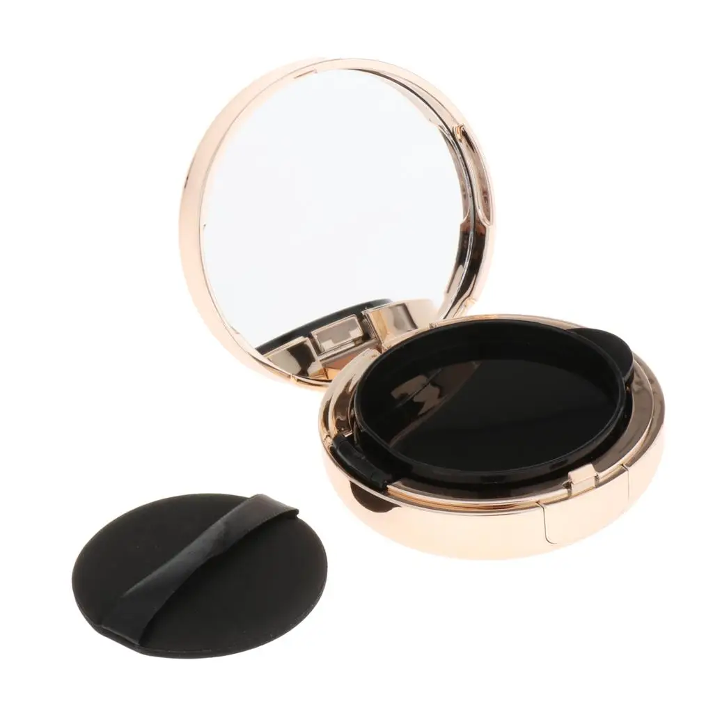 Pink Empty Air Cushion Puff Case Powder Container Cosmetic Concealer BB Cream Compact Box with Mirror