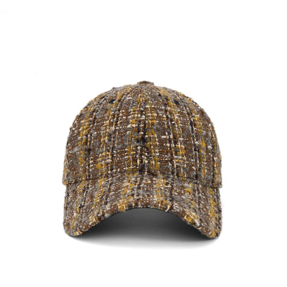 Small fragrance tweed baseball cap with numerous bow decorations in a Korean-style gentle style.Suitable for commuting and dates