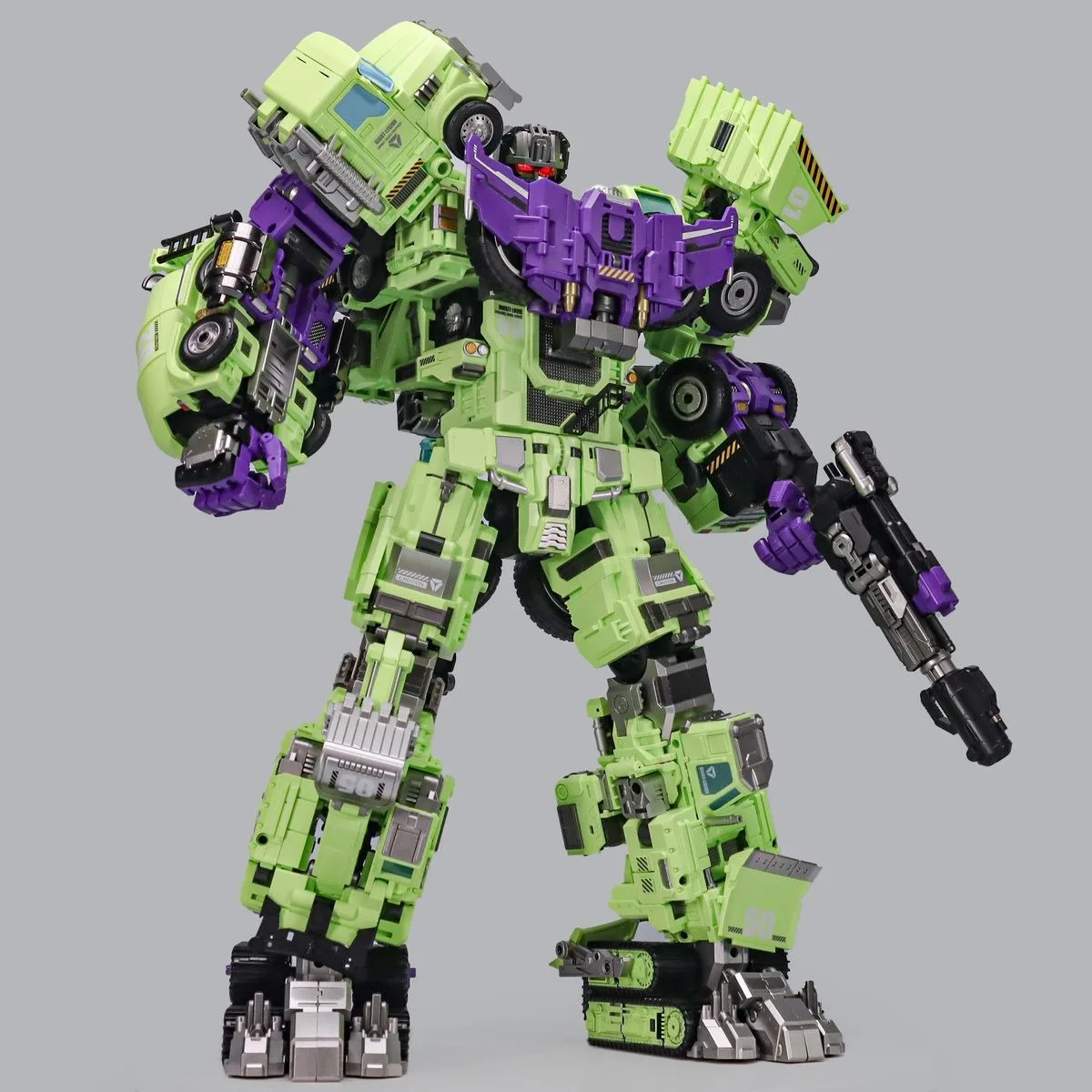 GIANT LEGION Hooker, bulldozer, grúa, remolque, pala, camión mezclador GLA-010203040506 Brinquedo transformable Devastator