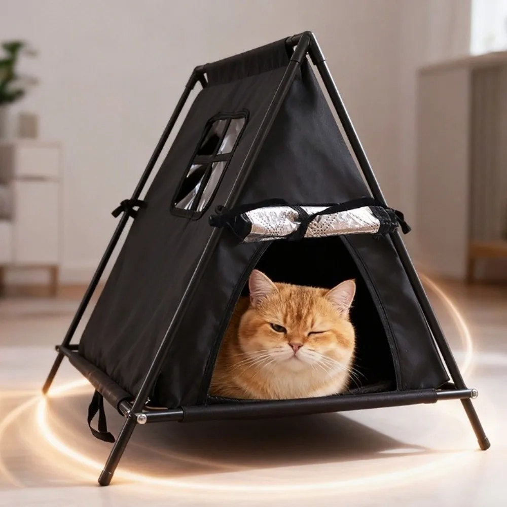 

Pet Hideaway Portable Outdoor Pet Tent Oxford Foldable Cat Teepee Tent Warm Waterproof Insulated Dog House Camping Use