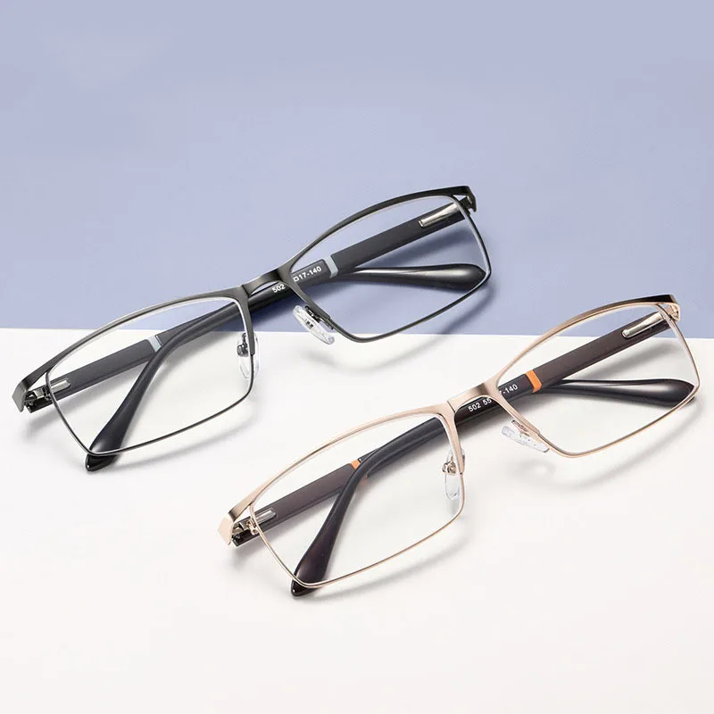 

+100 to +400 Anti Blue Light Reading Glasses Men Business Presbyopia Metal Frame For Men Eyeglasses