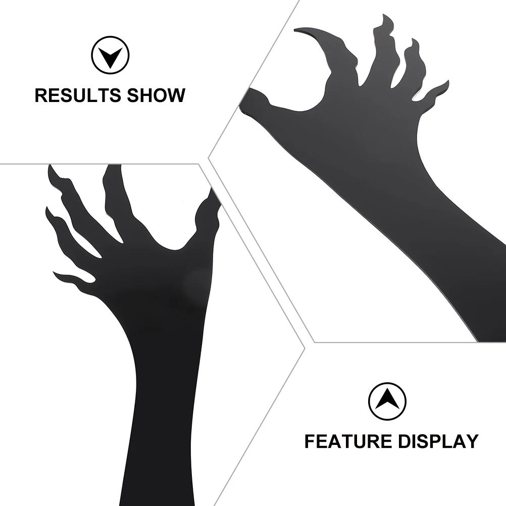 

2Pcs Black Ghost Hands Halloween Yard Insert Lawn Decoration Garden Scene Inserted Prop Creepy Halloween Ground Insert Decor