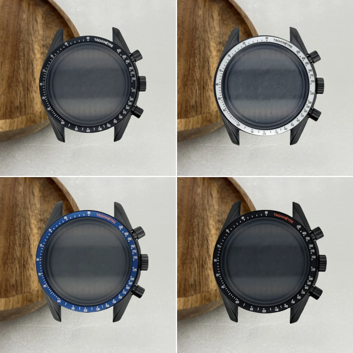 

GMOGAR Black 39.7mm Speedmaster Watch Case Suitable Fit Omg Japan VK63 Quartz Movement 20mm Stainless Steel Watchband Case Bezel