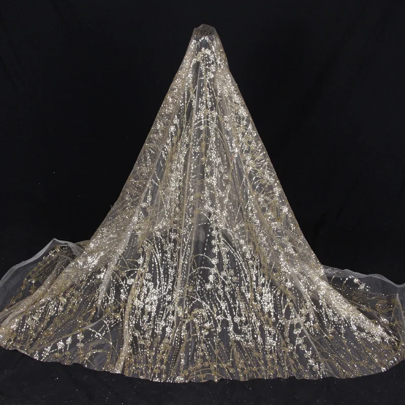 

Золотая блестящая сетка кованые железные Крылья Блестящий Свадебный дизайн фон ткань позолоченное свадебное платье серебряная марля материал