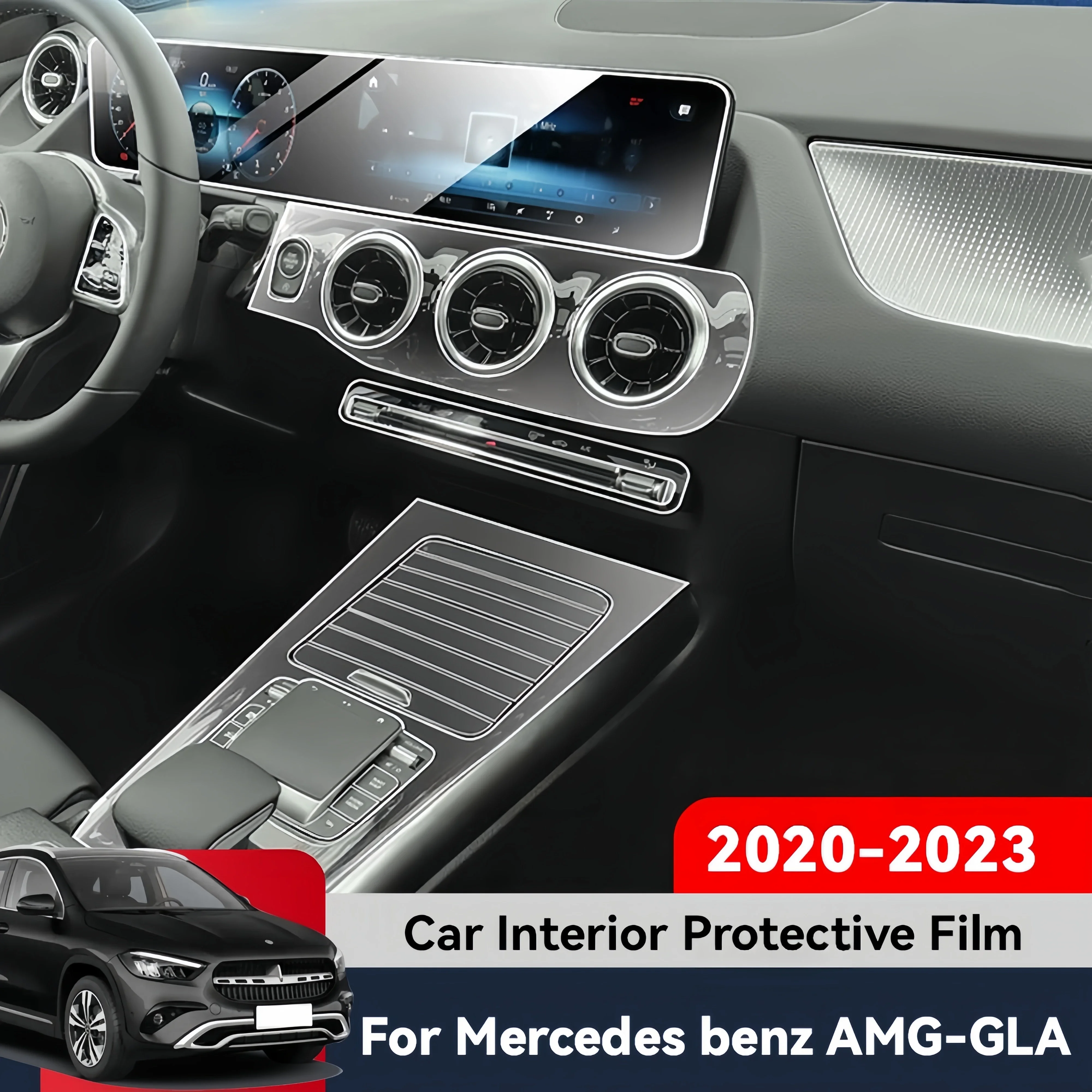Auto Central Control Screen TPU Navigation Anti Scratch interior Protection Film GPS For Mercedes Benz GLA AMG 2020-2023