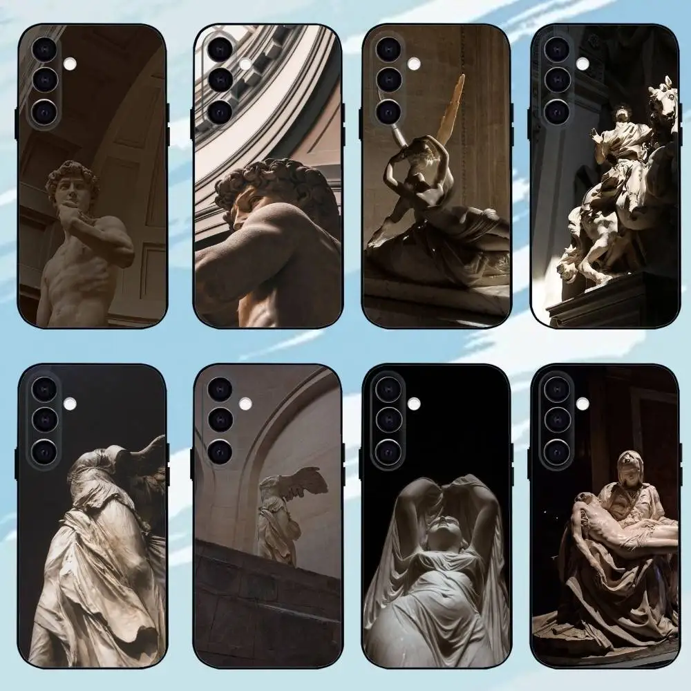 

A-Ancient Greek Sculpture Phone Case For Samsung Galaxy A73,A72,A71,A70,A53,A52,A51，Black Shell ll