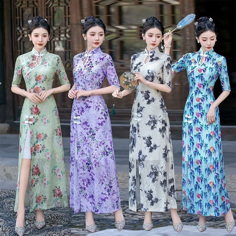 

Fashionable and Elegant It's A Fashion Show Performance Style The New Summer Chinese-style Modified Cheongsam Dress Is Slimming