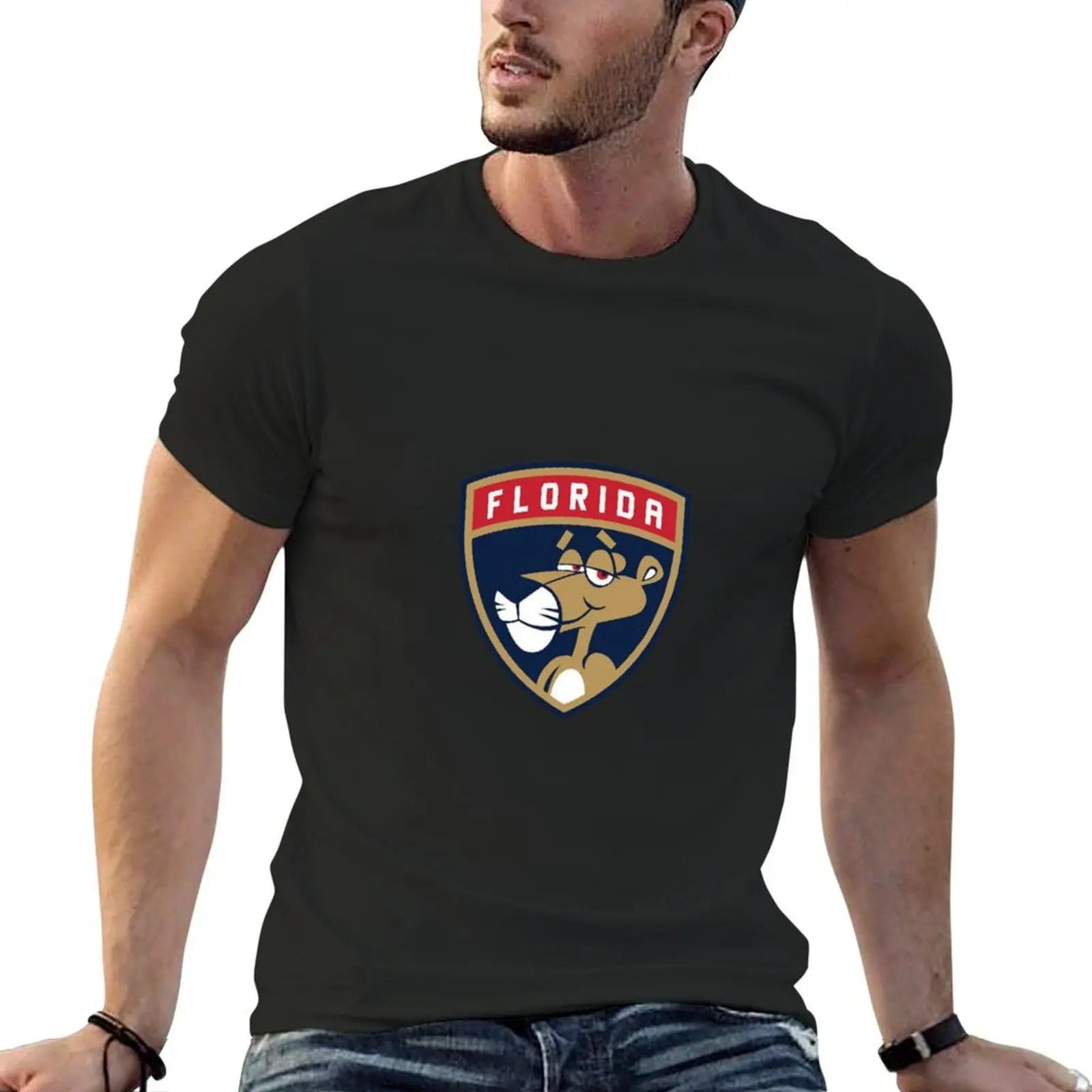Gold Panther Florida Sonnenschein State Hockey Nhl Fans Parodie T-Shirt Anime Zeug benutzer definierte Shirt Herren bekleidung