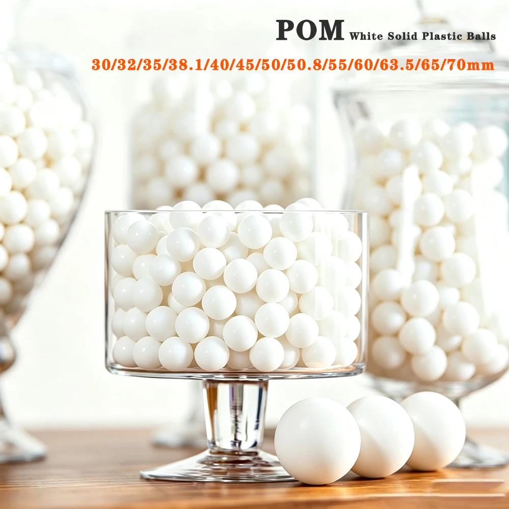 Solid Plastic Balls 30-70mm White Bearing Balls POM Material High-Precision 30/32/35/38.1/40/45/50/50.8/55/60/63.5/65/70mm