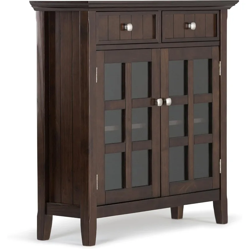 

Acadian SOLID WOOD 36-дюймовый переходной шкаф для хранения прихожей в коричневом брюнетке для гостиной,