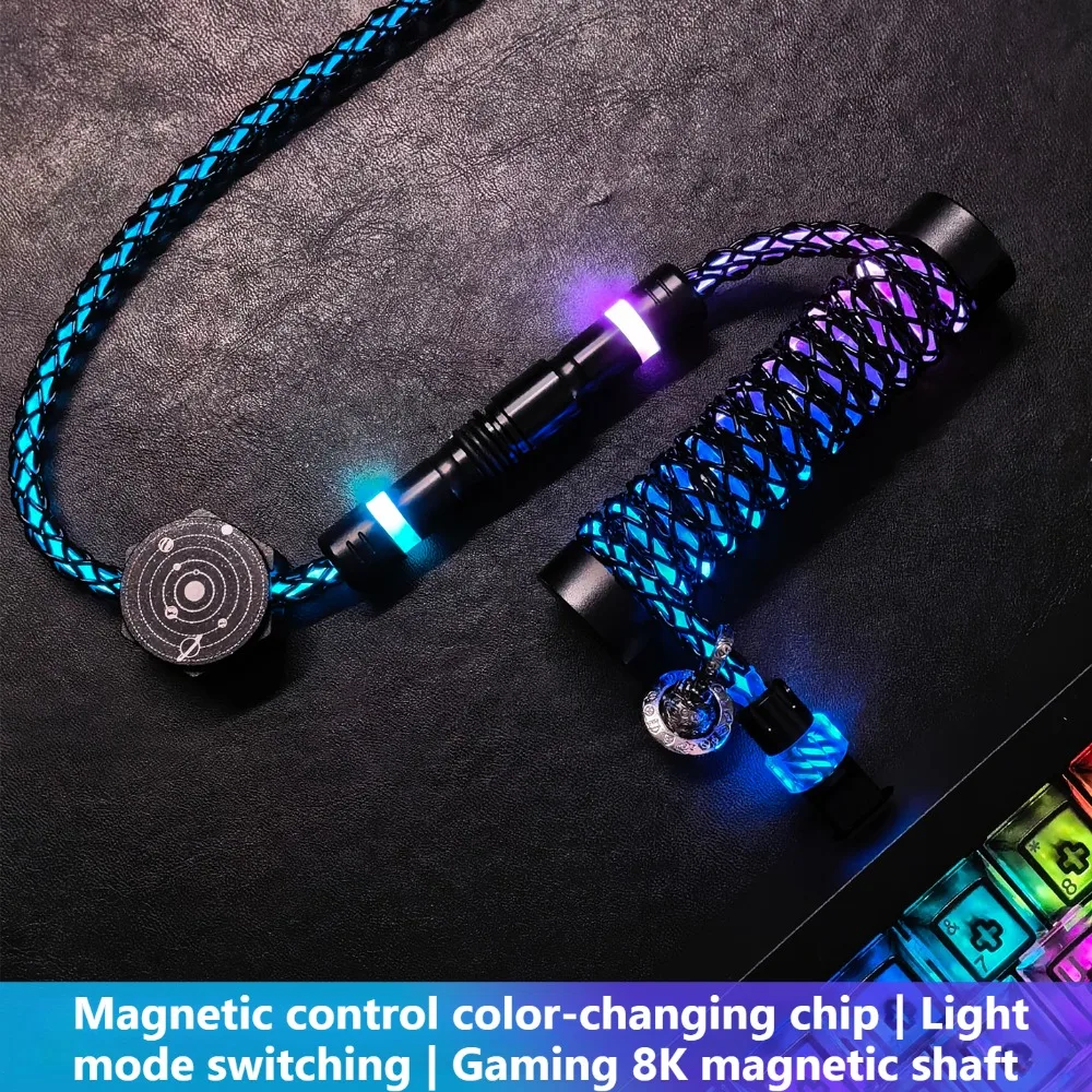 UNKNOWN D38 Magnetic Keyboard Cable 1.3m USB to Type-C Single Crystal Magnetic Controllable Lights 8K Custom Pc Accessories Gift
