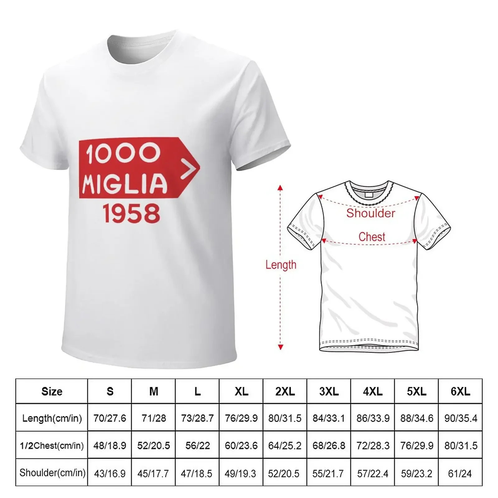 Mille Miglia (1000) 1958 T-Shirt vintage graphic tee graphics Short sleeve tee men