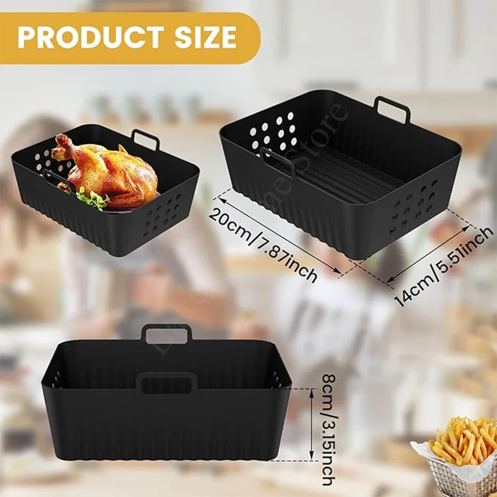 Air Fryer Liners for Ninjia SL400 SL401 Reusable Air Fryer Silicone Pot for Ninja Double Stack XL Air Fryer Baking Accessories