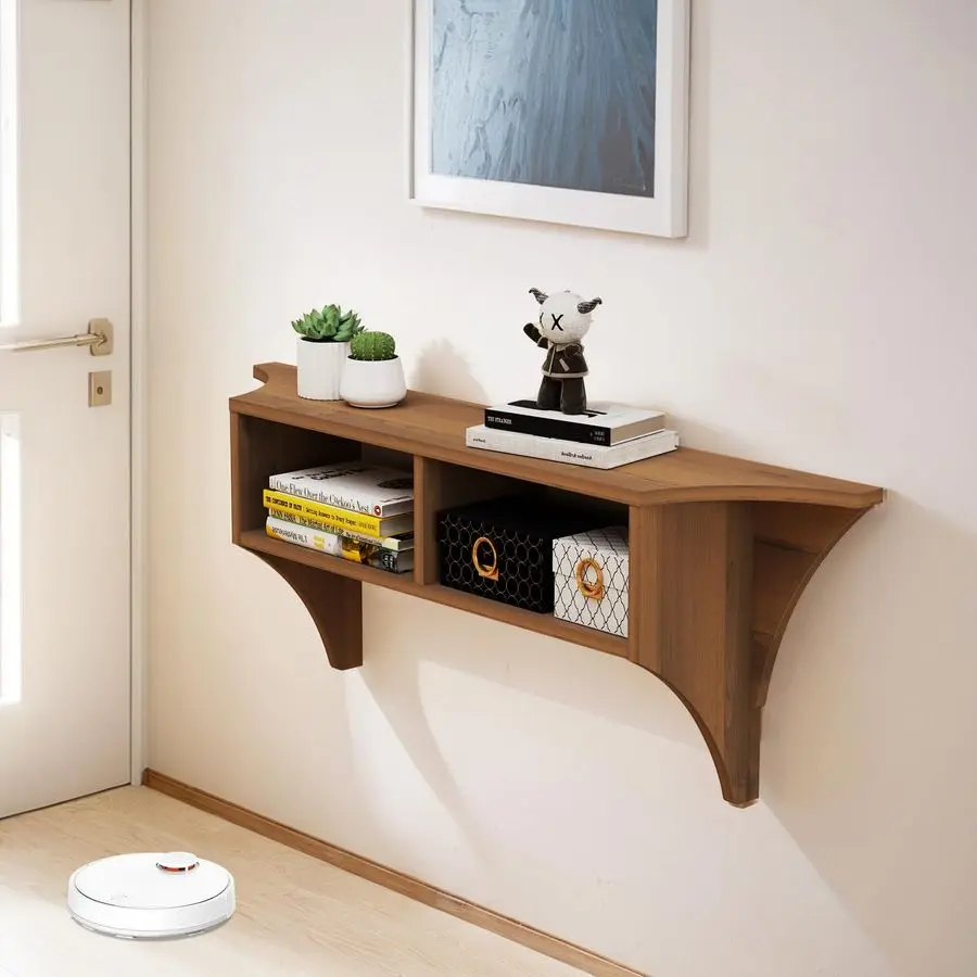 

Floating Console Table,39 Wall Mounted Entryway Table,Floating Console Shelf for Entryway Hallway,Foyer,Small SpaceWalnut