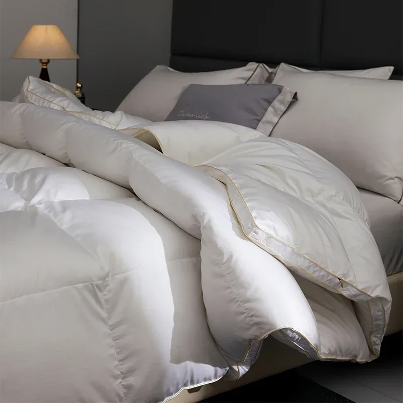 Premium Siberian Goose Down Duvet: 95% 850FP, Heavy Warmth, Baffle-Box Stitching, Zero Feathers (220x240cm)