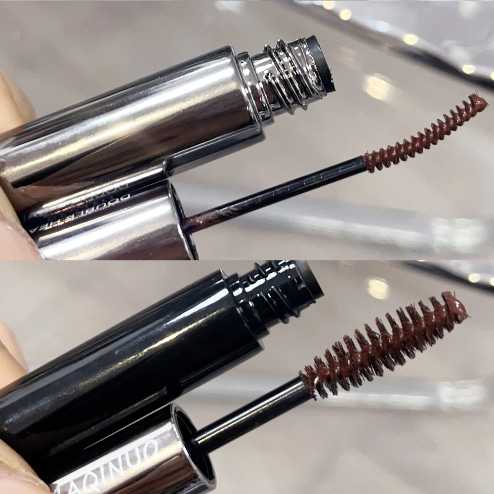 Mascara imperméable à double tête 2 en 1, longue durée, noir, marron, maquillage d'extension de cils, cosmétiques coréens