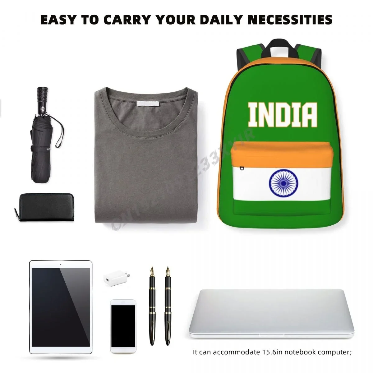 Custom Bag Unisex Backpack India Flag Indian Stitch Schoolbag Messenger Bag Case Laptop Travel Bag Mochila Gift