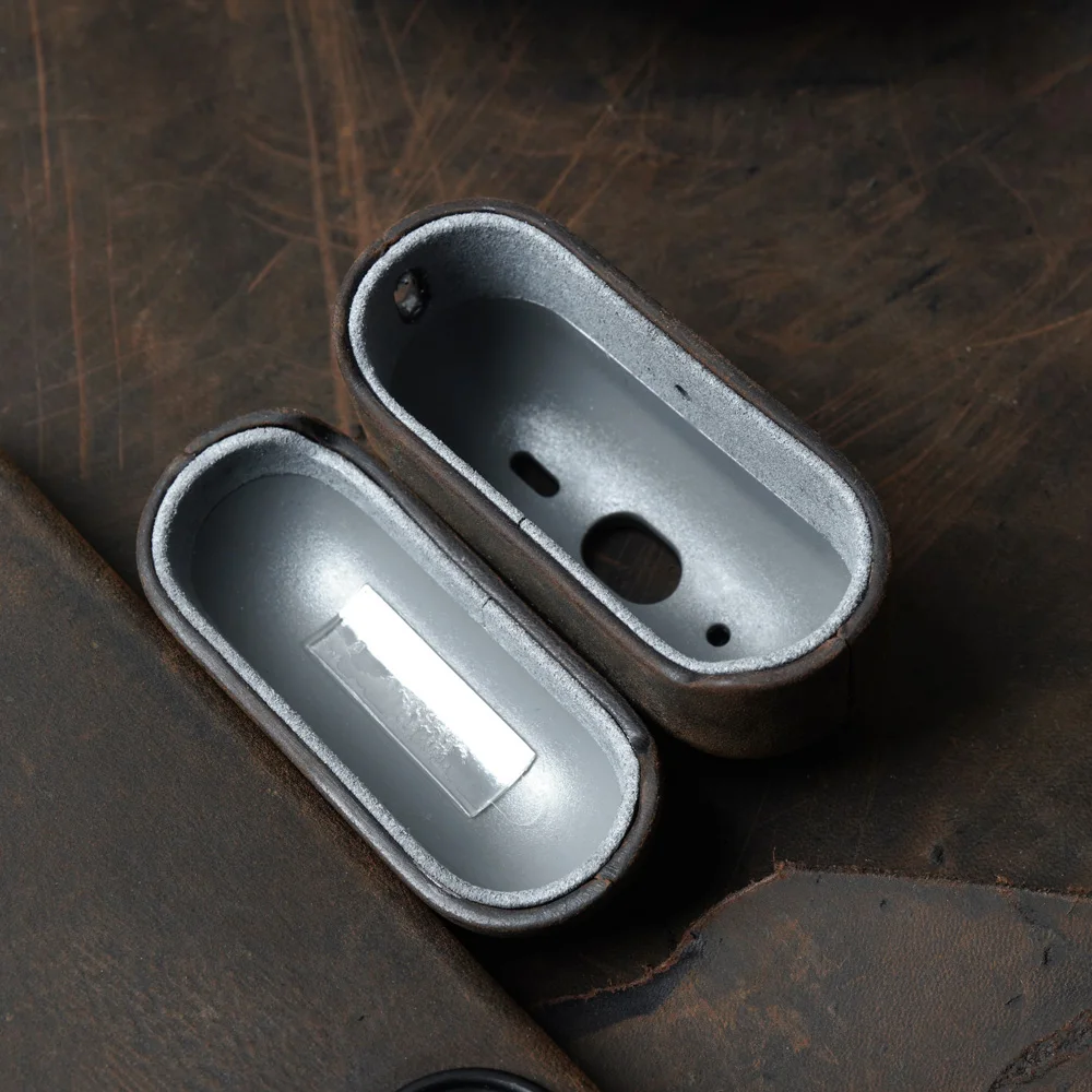 Italian Crazy Horse Genuine Leather Case for AirPods Pro 3＆2 Luxury Cases  Wireless Bluetooth Headset Cover