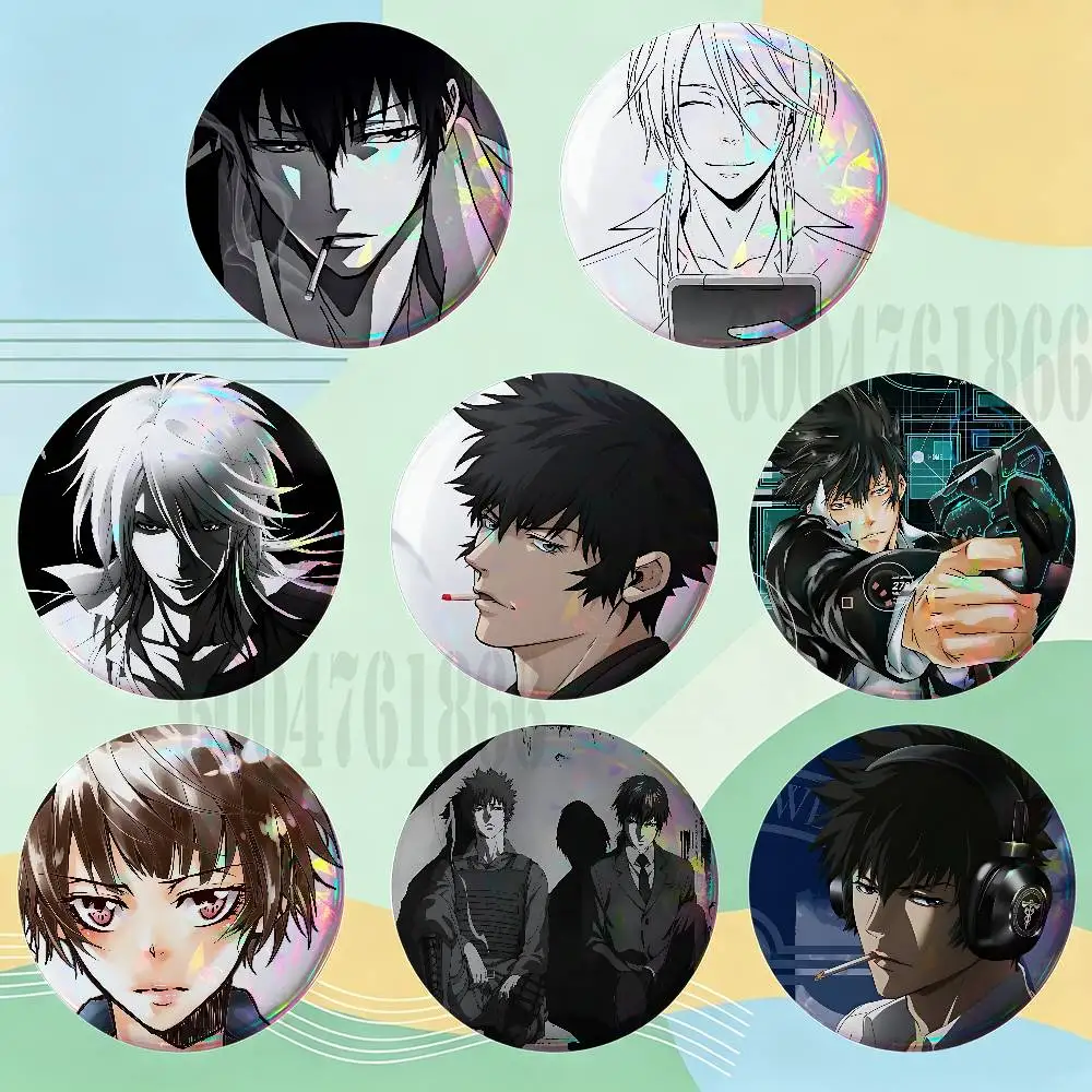 PSYCHO PASS Custom Badges 75mm 44mm 25mm 32mm 58mm Hat Backpack Accessories Toys Collect Gifts Large