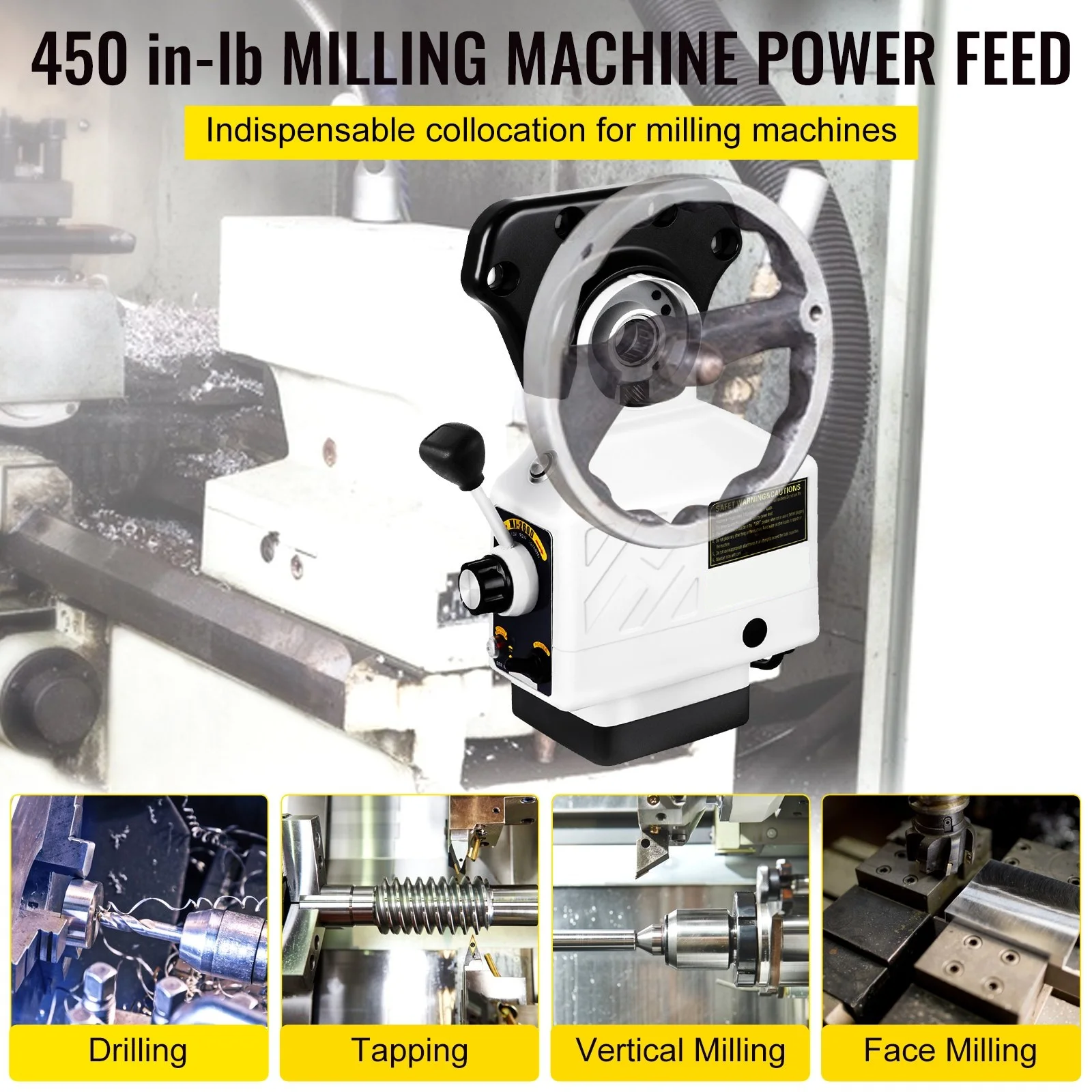 Al-310S Power Feed X-Axis 450 In-lb Torque Power Feed Milling Machine 0-200PRM Power Table Feed Mill for Bridgeport and Milling