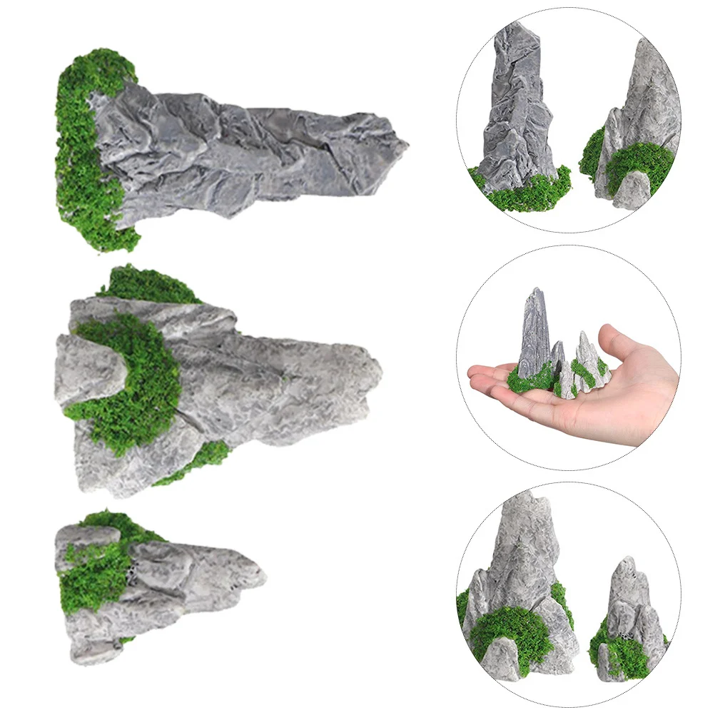 

15Pcs Miniature Resin Rockery Decorations Realistic Mountain Water Scenes DIY Zen Garden Accessories Home Office Desk