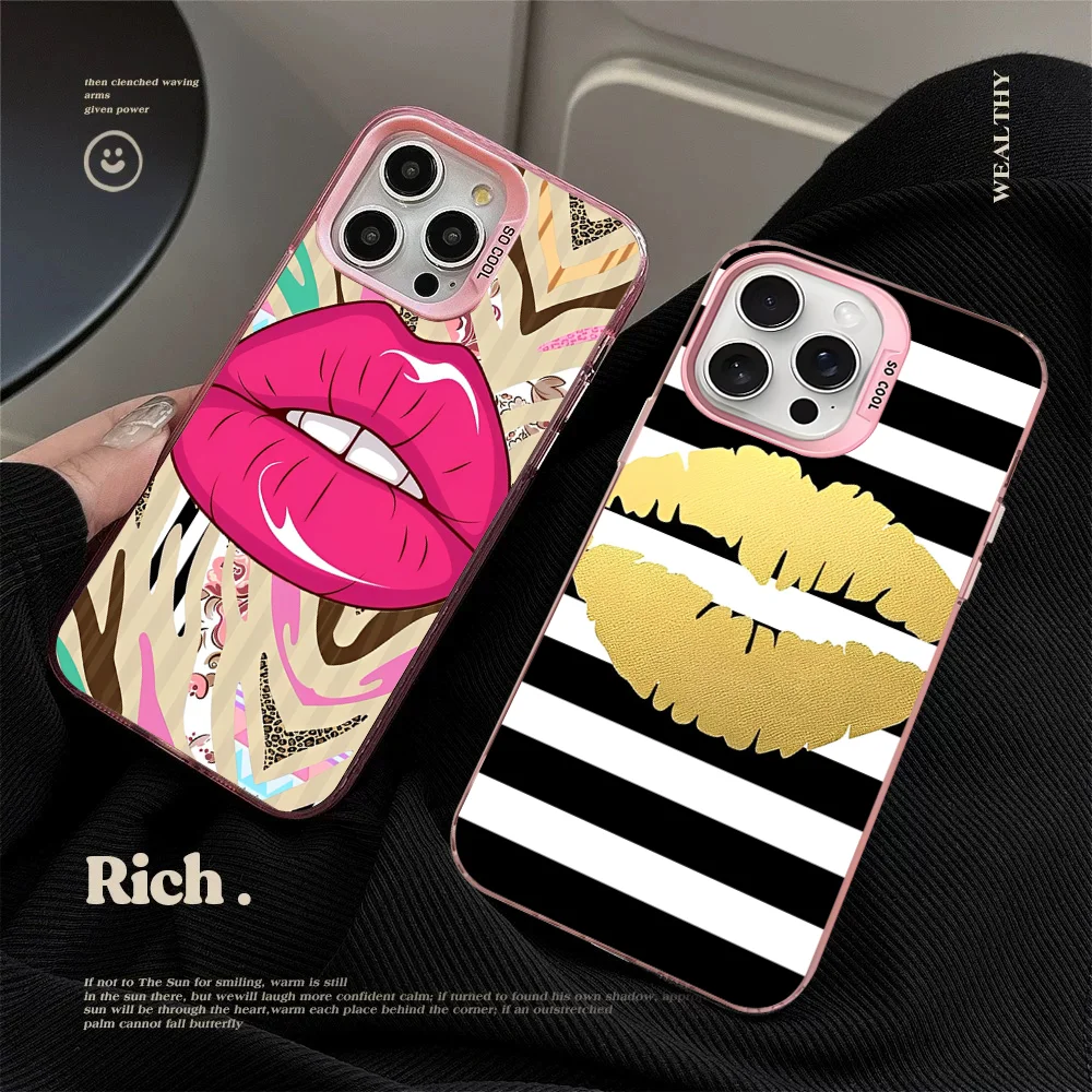 K-Kylies J-Jenners Lips Lipstick Phone Case For IPhone 16 15 14 13 12 11 Pro Max X XR XSMAX 8 7 Plus Matte Shockproof Back Cover