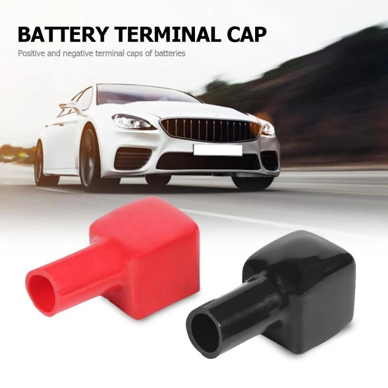 1 Pair Red+Black Car Battery Terminal Covers Insulation Caps Positive+Negative Prevent Alkali From Creeping Outward