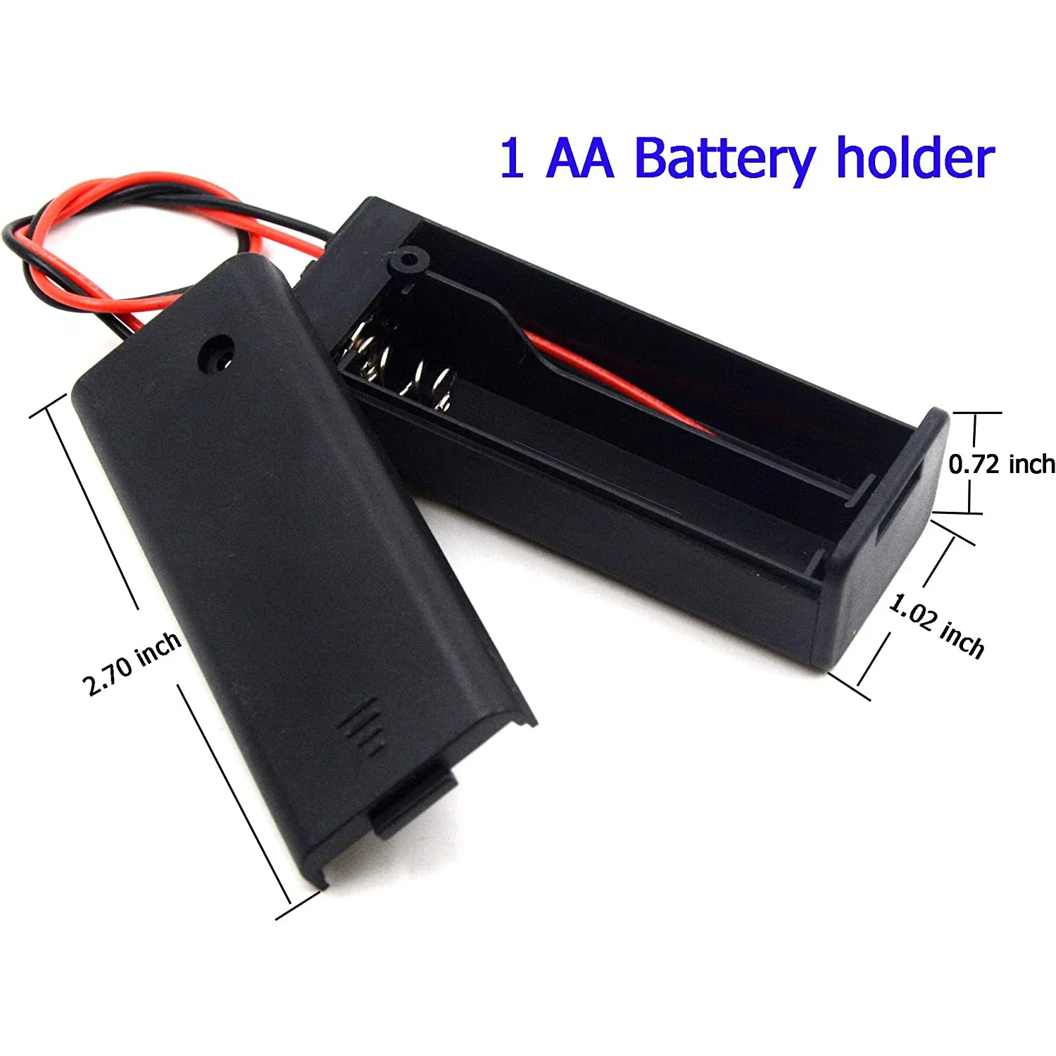 1/2/3 Slot AA Battery Holder,1.5V/3V/4.5V/6V AA Battery Box with Leads Wires ON/Off Switch and Screw Cap Case Back Cover