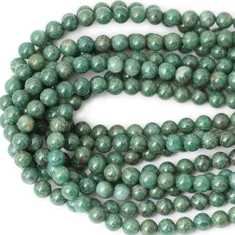 Emerald  Loose Beads Natural Gemstone Smooth Round Bead for Jewelry Making  Bracelets Necklace Wholesale