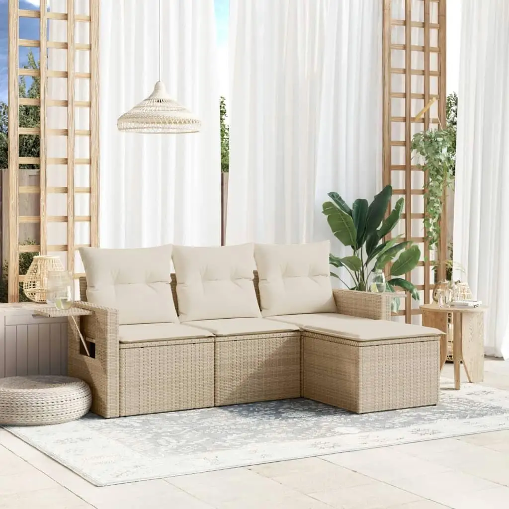 

Cozy Beige Garden Sofa Set for Outdoor Patio Comfortable Seating Cushions Furniture for Backyard or Balcony