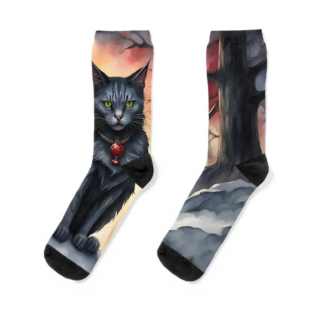 

Yule Cat Socks Non-slip floral Socks Men's Women's