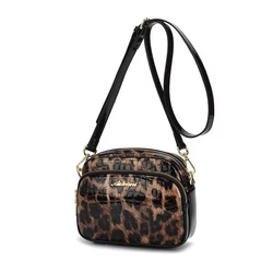 Luxury Genuine Leather Shoulder Messenger Bags Leopard Print Fashion Satchel High Quality Crossbody Handbag 2023 New