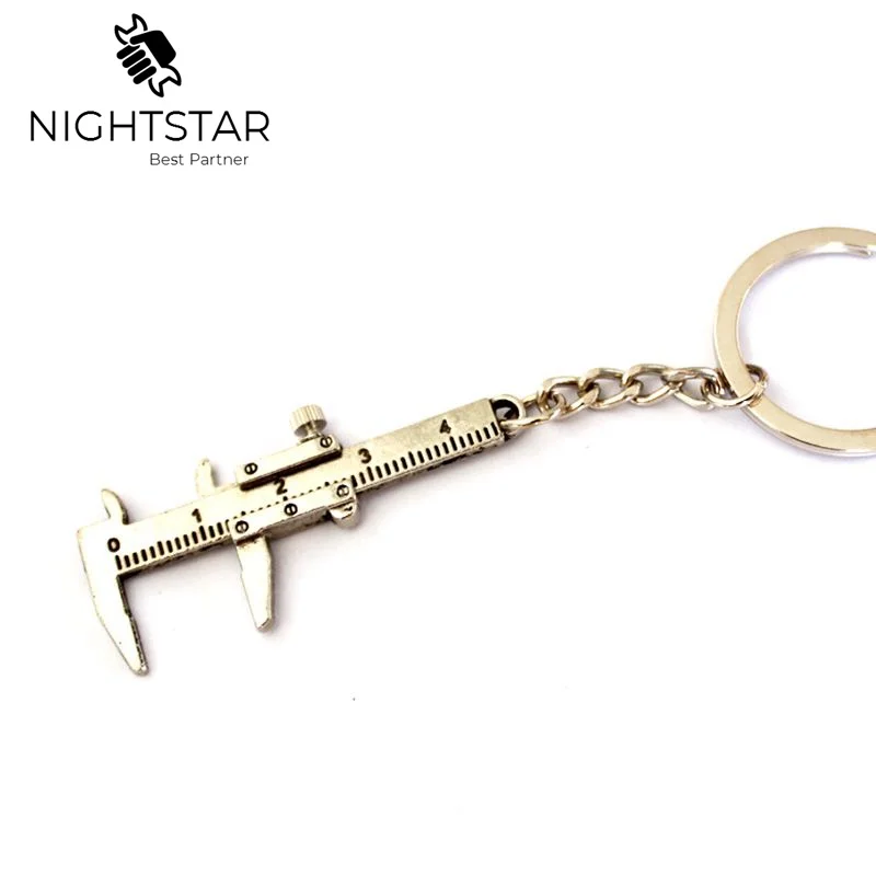 Metal Movable Vernier Caliper Ruler Key Chain Model Keychain Keyring Keyfob Tool Color/ Sliver Gold