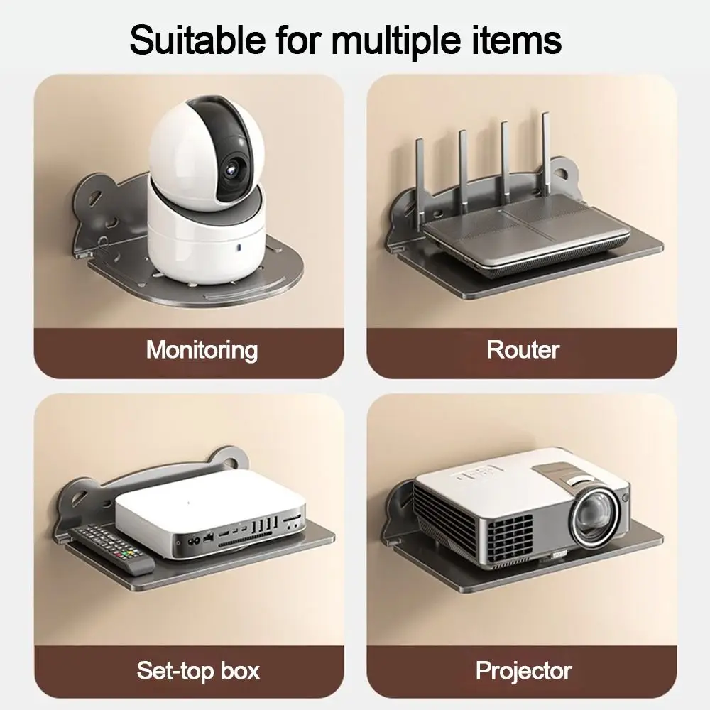 Supporto per telecamera montata a parete Supporto per mini router autoadesivo Scaffale per montaggio di sorveglianza salvaspazio