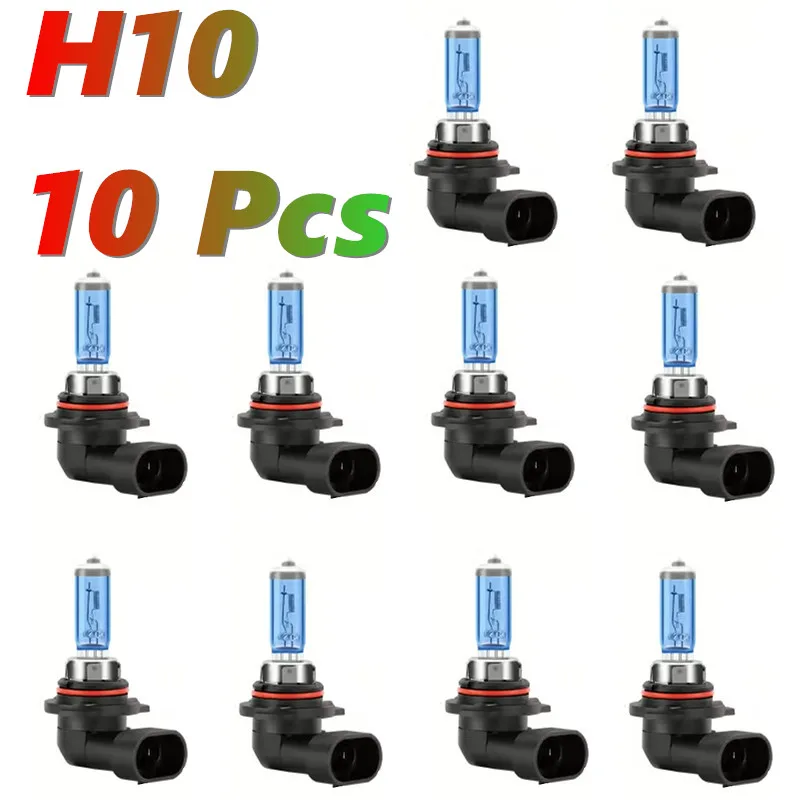 

KULUZE 10 Pcs H10 12V 42W PY20d Super White Halogen Fog Headlight 100W 5500K Light Lamp Quality Quartz Car Lamp